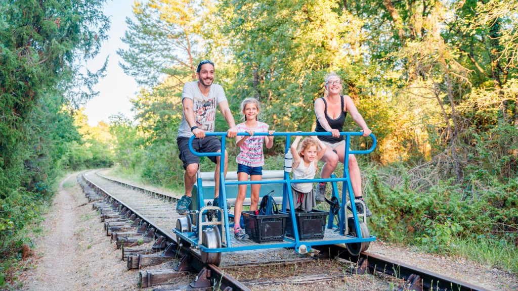 A bord d'un vélorail - VeloRail de Chauvigny